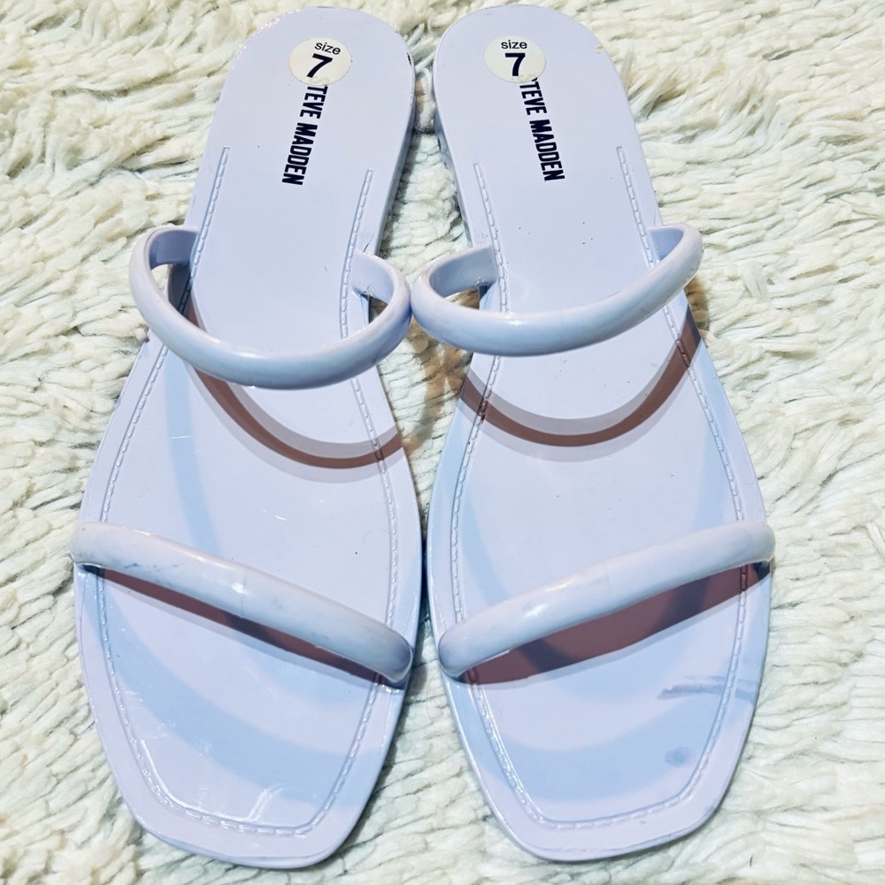 Steve Madden Women’s Pike‎ Double Strap Jelly Slip On Sandals in Lilac size 7